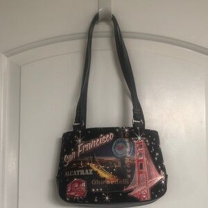 San Francisco Themed Black Shoulder Bag